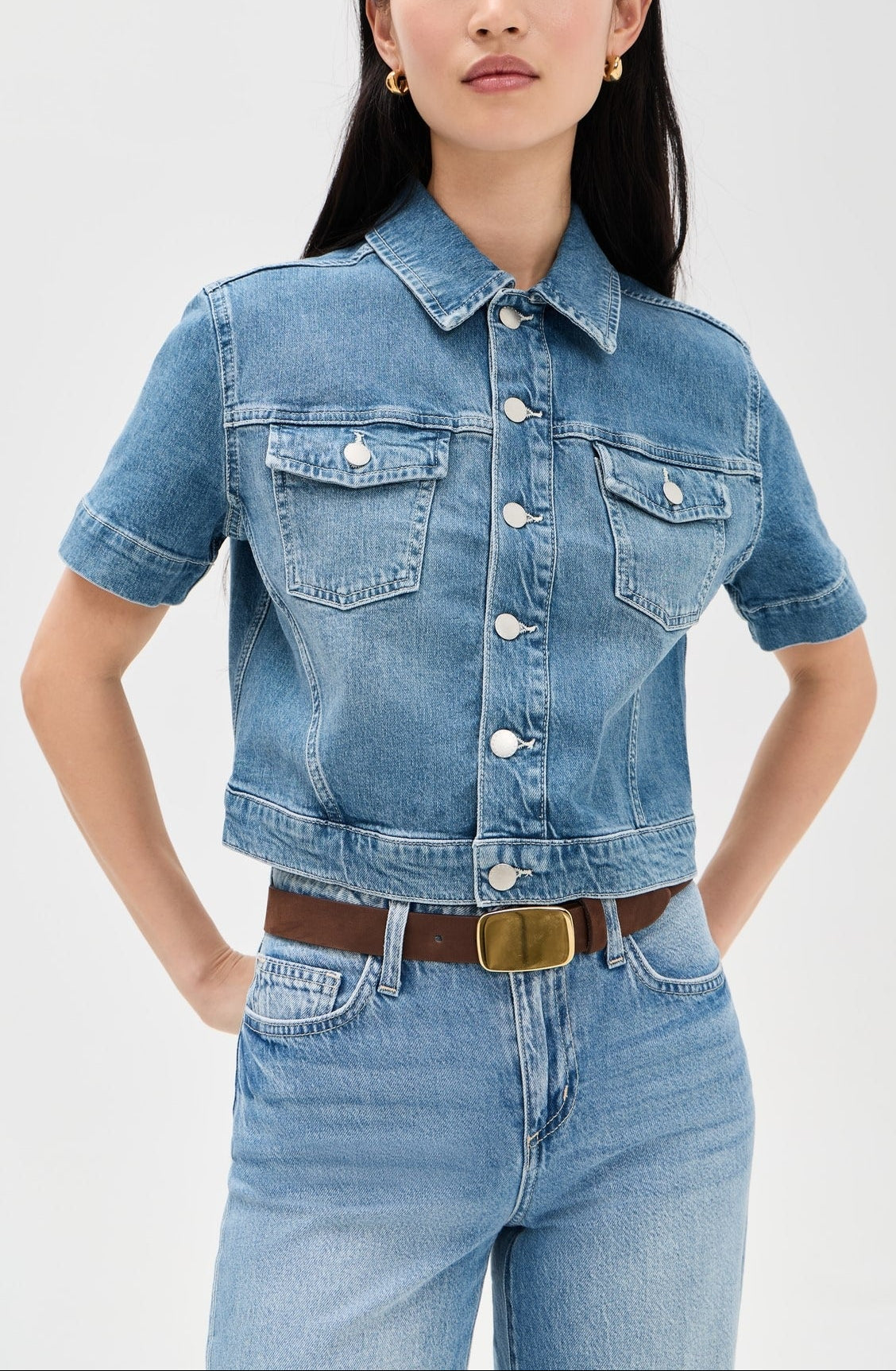 L'agence Kirstie S/S Crop Denim Jacket