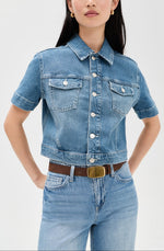 L'agence Kirstie S/S Crop Denim Jacket