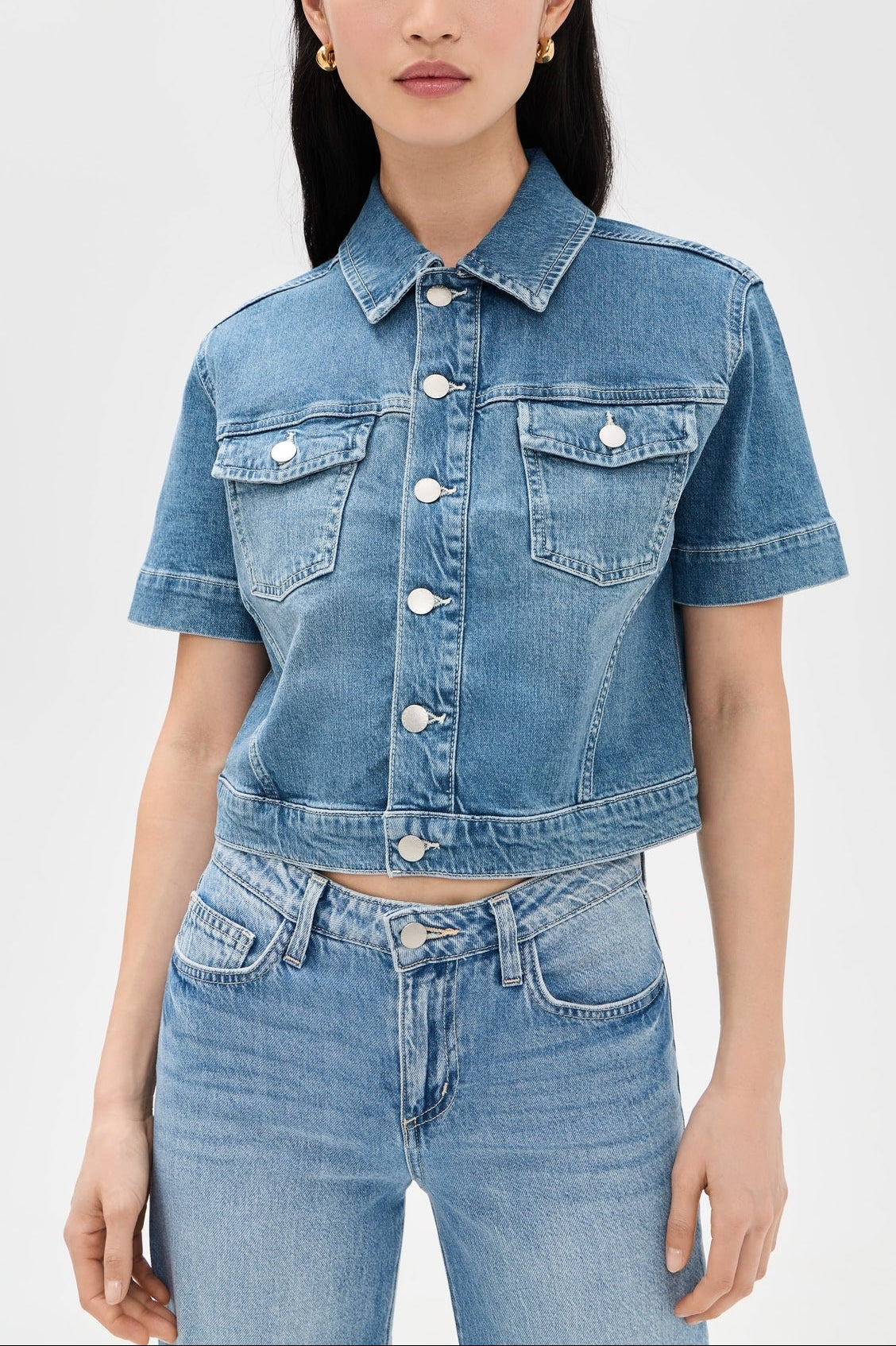 L'agence Kirstie S/S Crop Denim Jacket