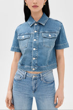 L'agence Kirstie S/S Crop Denim Jacket