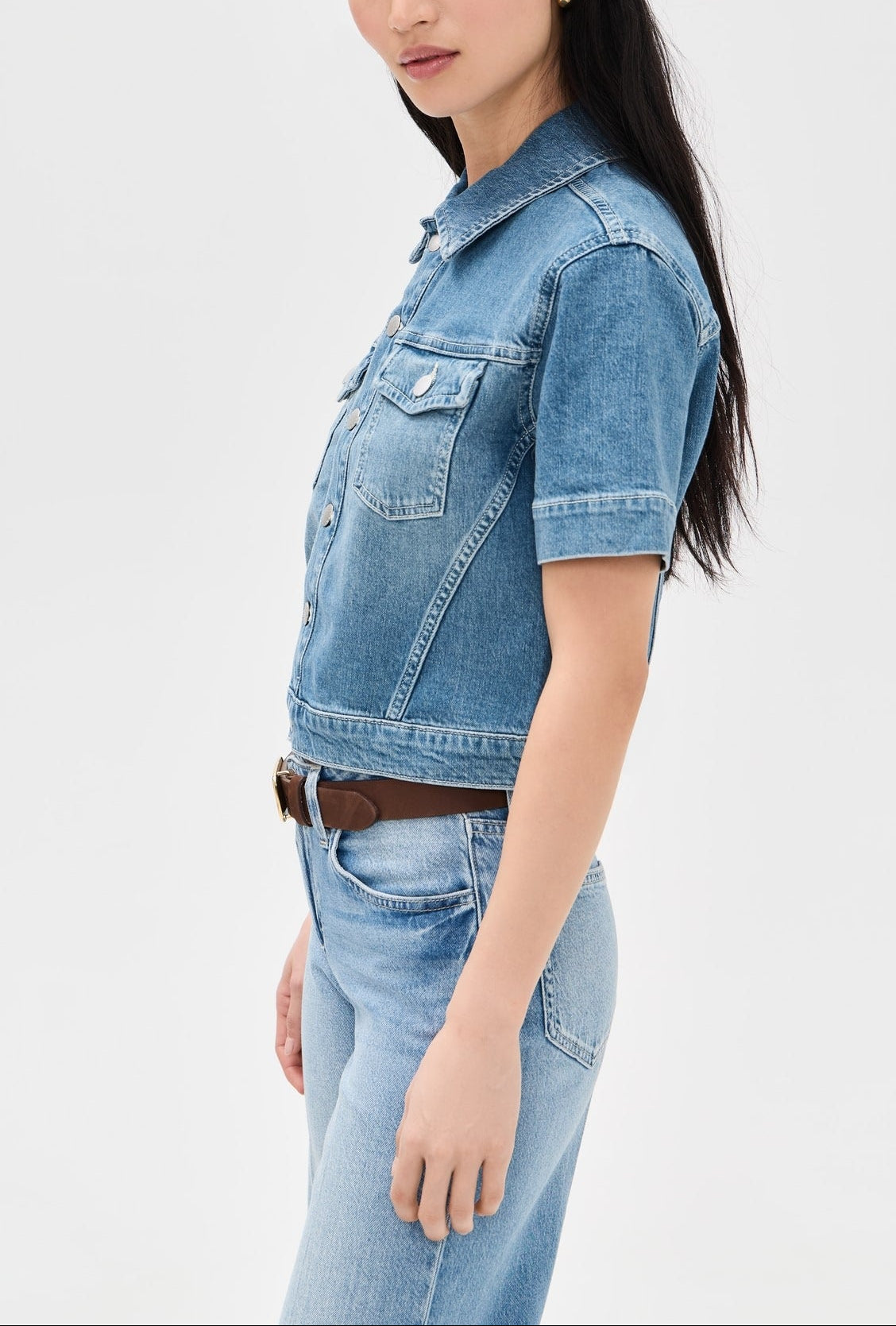 L'agence Kirstie S/S Crop Denim Jacket