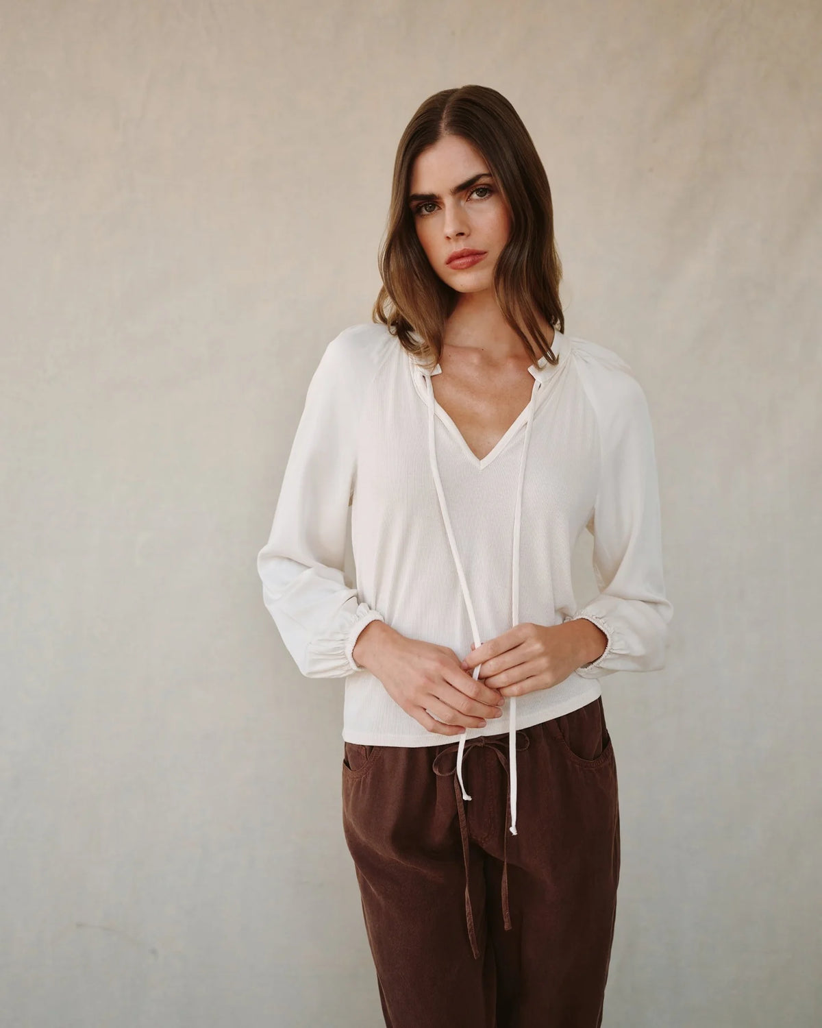 Bella Dahl L/S Raglan Mixed Shirt