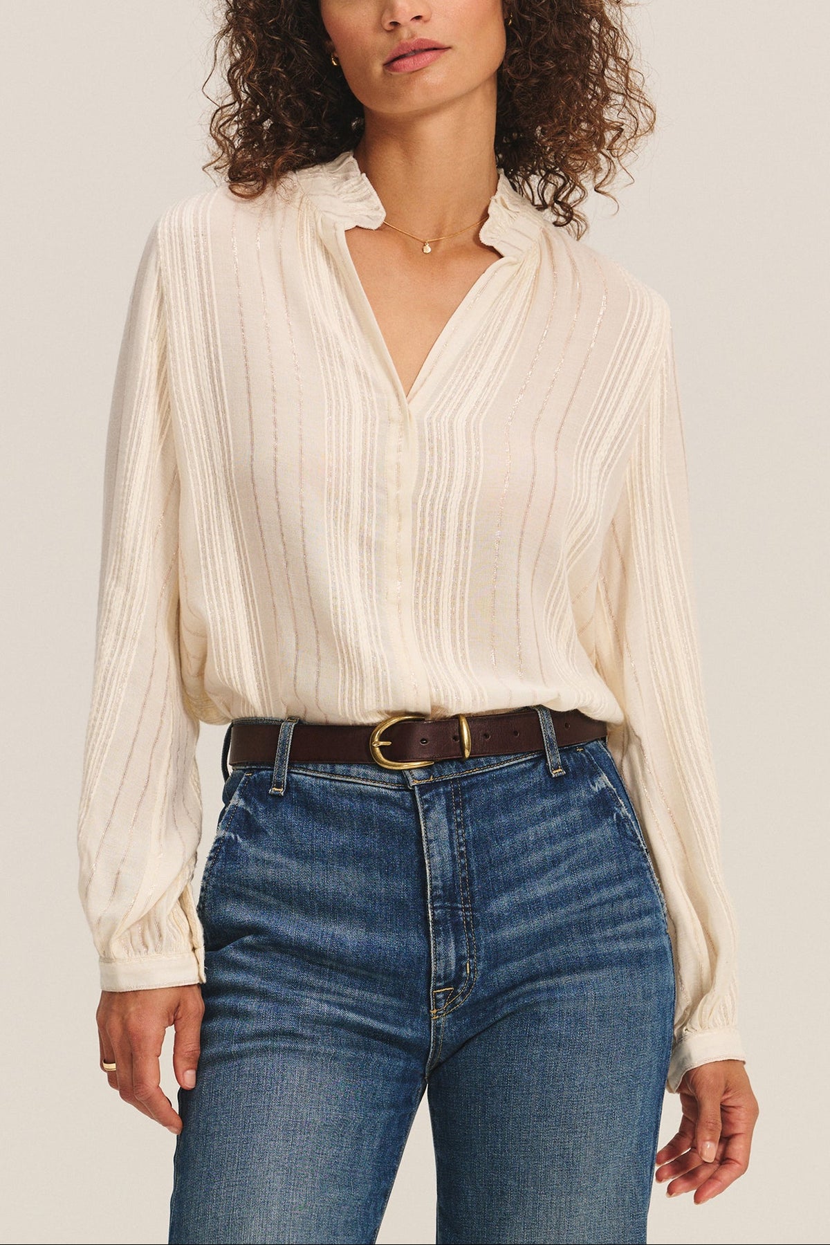 Velvet Cynthia Lurex Stripe Blouse