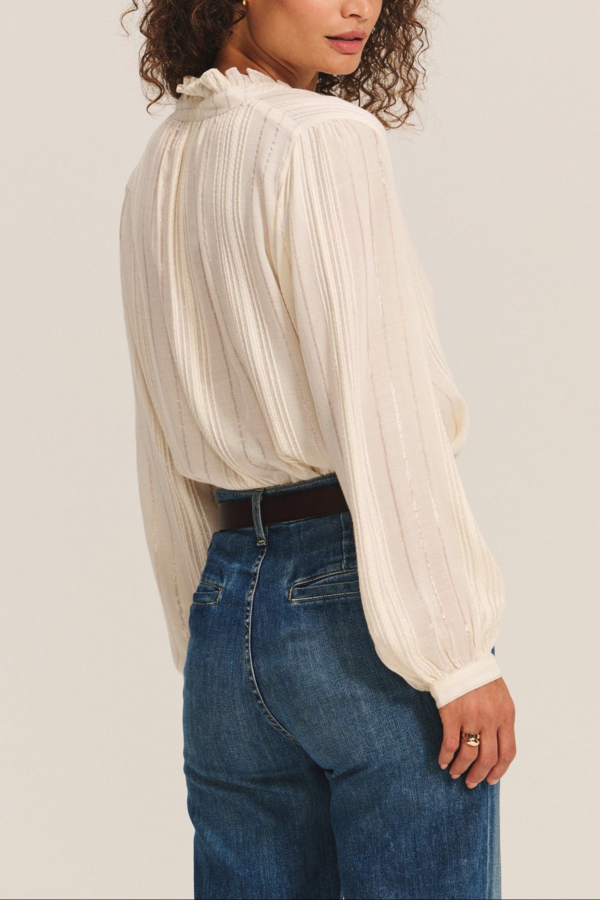 Velvet Cynthia Lurex Stripe Blouse