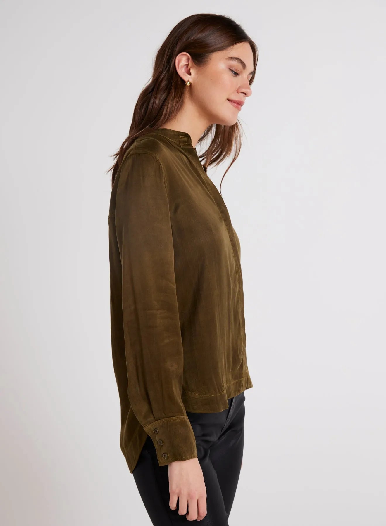 Bella Dahl Mandarin Collar Button Down Shirt