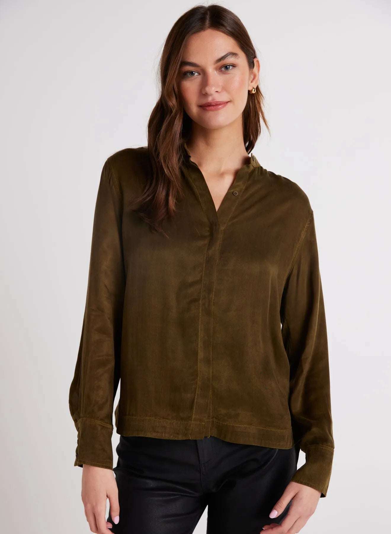 Bella Dahl Mandarin Collar Button Down Shirt