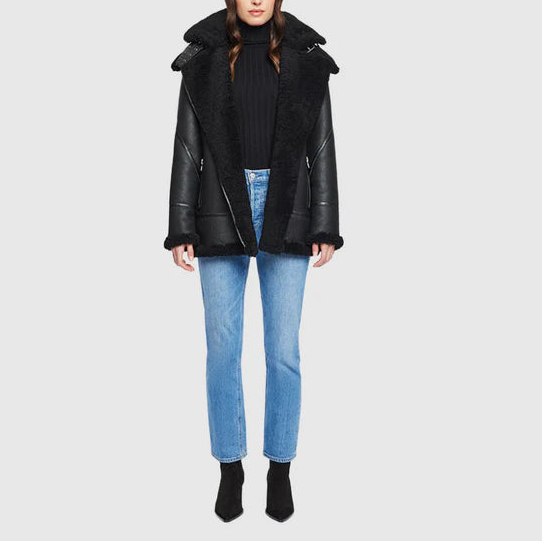 Hiso TS Martina Shearling Moto Jacket