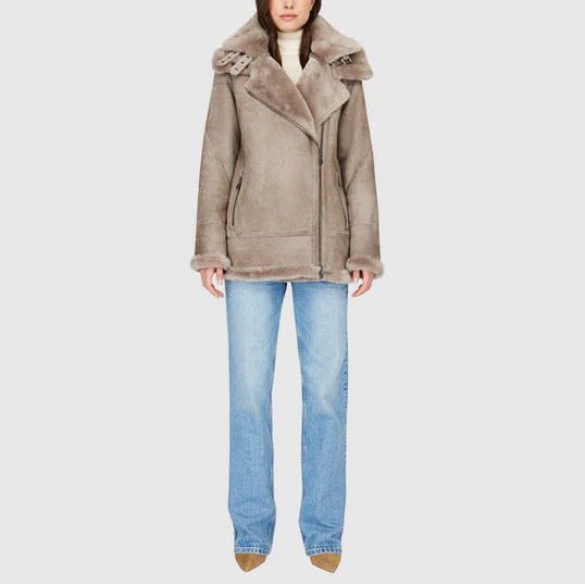 Hiso TS Martina Shearling Moto Jacket