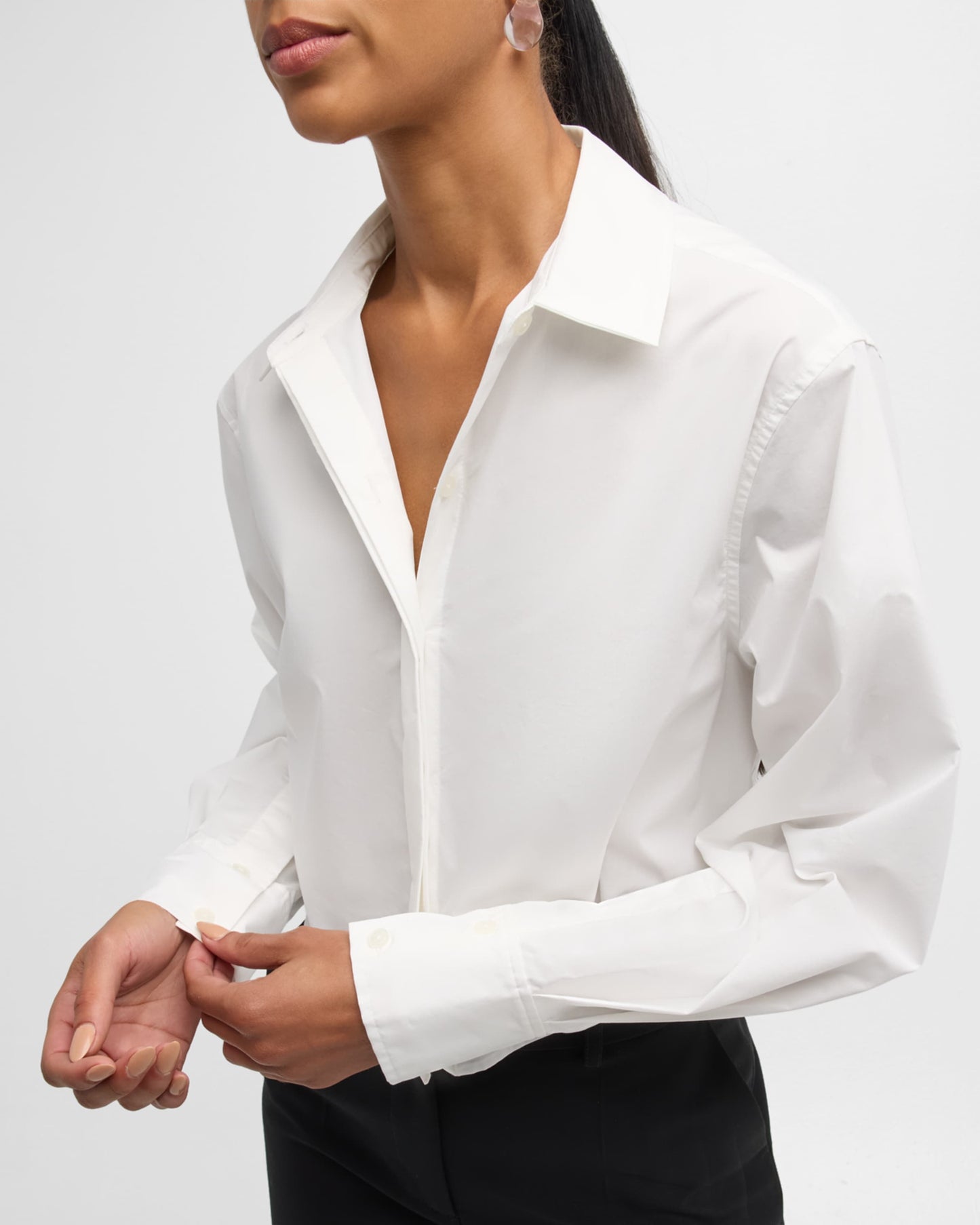 Simkhai Renata Cropped Button Down Shirt