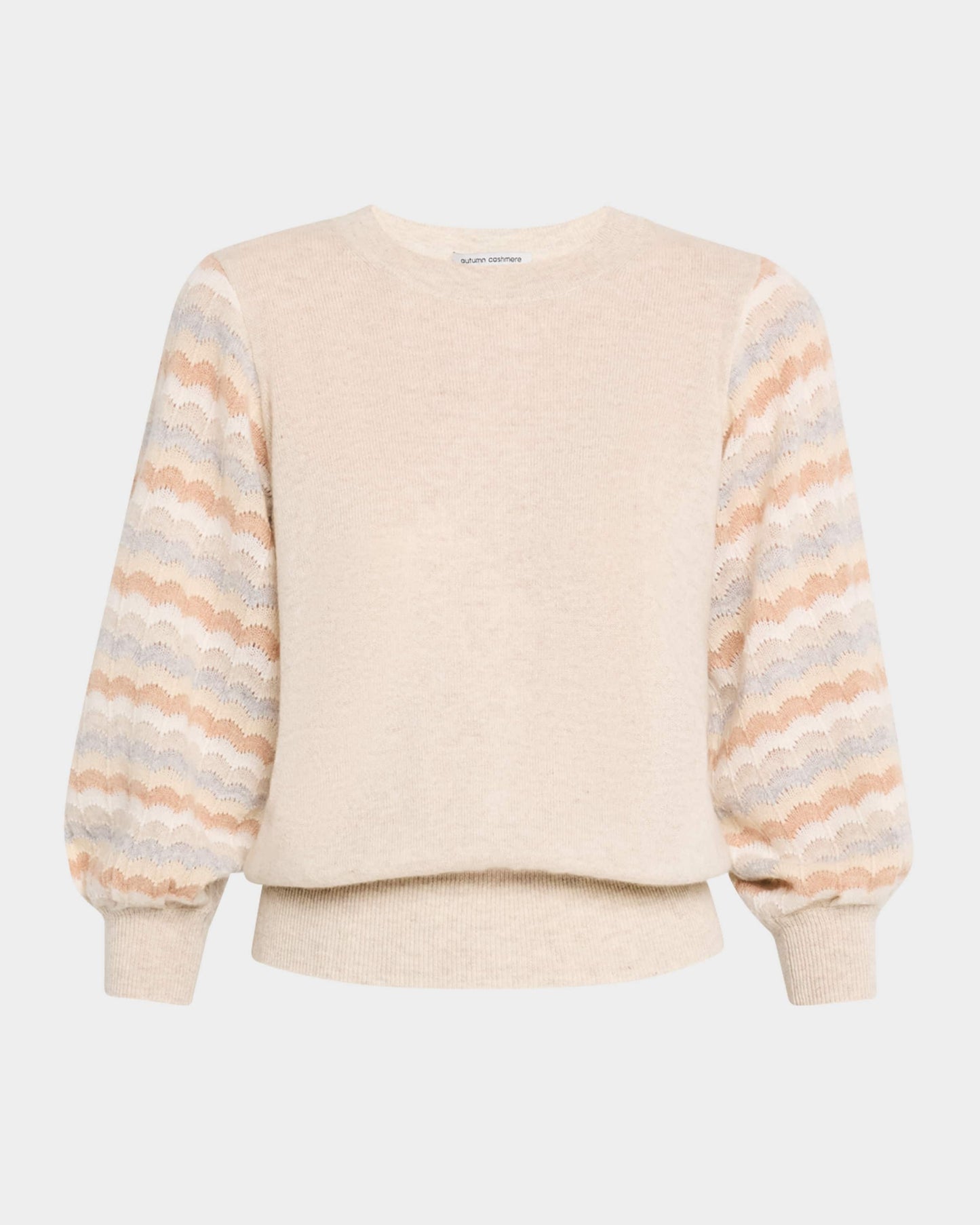 Autumn Cashmere Multi Color Puff Sleeve Crew