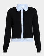 TS Naadam Mixed Media Collared Cardigan