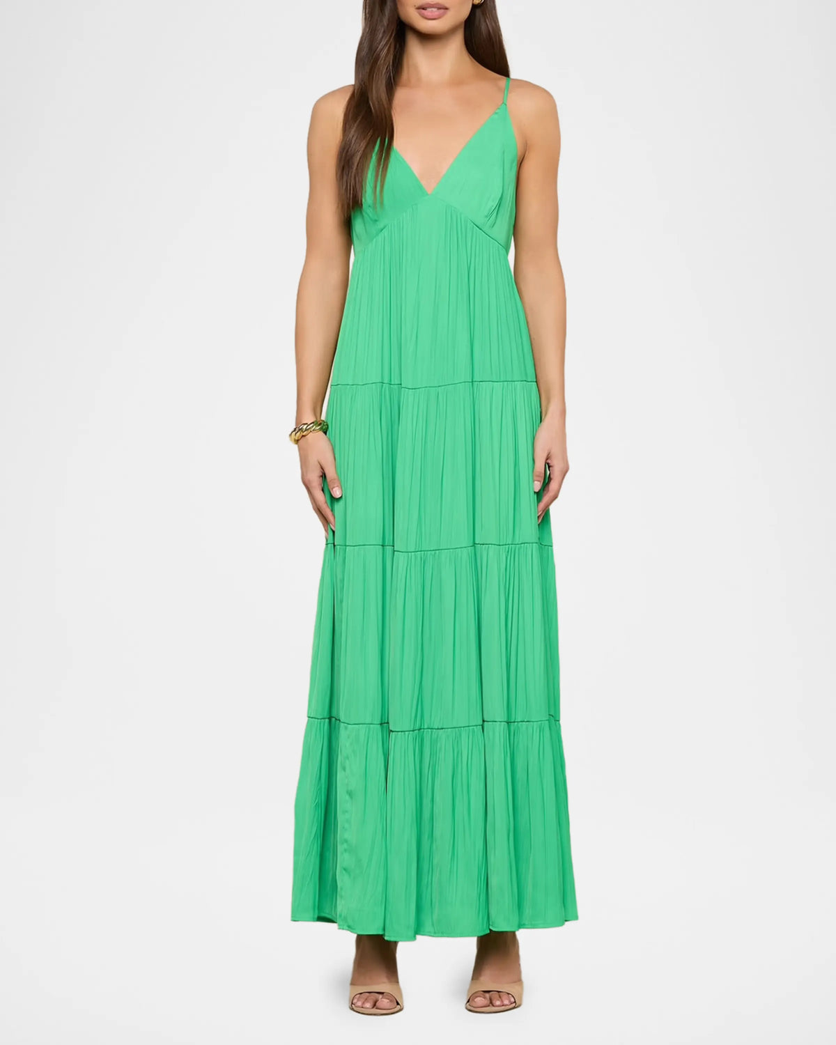 Lagence TS Lua Tiered Satin Maxi Dress