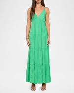 Lagence TS Lua Tiered Satin Maxi Dress