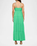 Lagence TS Lua Tiered Satin Maxi Dress