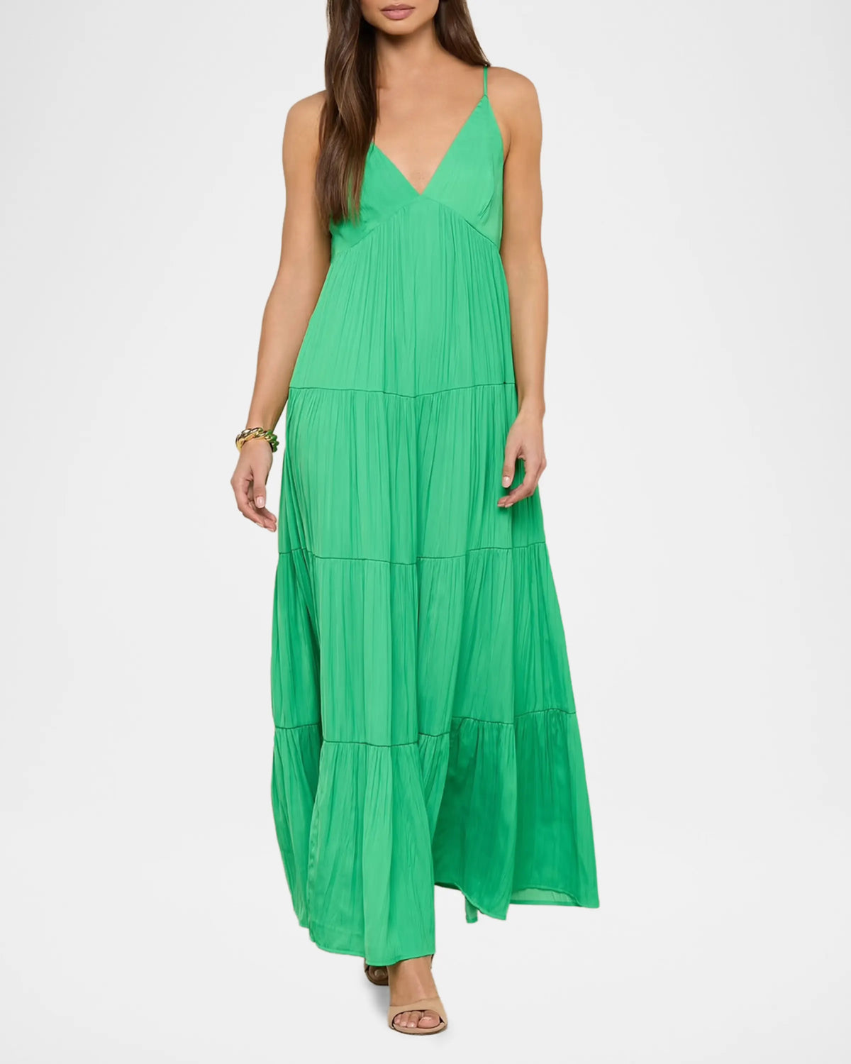 Lagence TS Lua Tiered Satin Maxi Dress