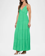 Lagence TS Lua Tiered Satin Maxi Dress