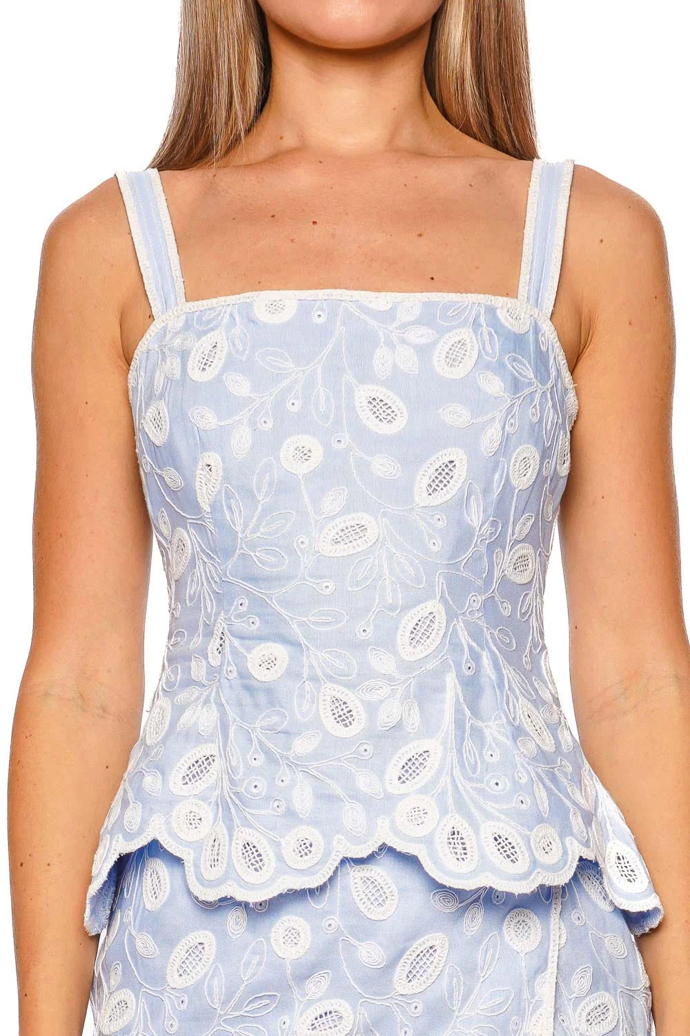Simkhai Mckenna Embroidered Linen Cami