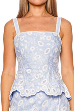 Simkhai Mckenna Embroidered Linen Cami