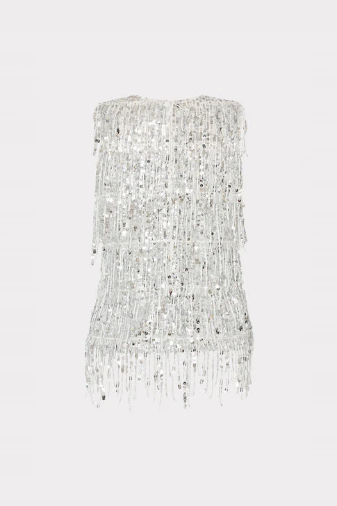 Milly Ts Royce Fringe Sequin Top
