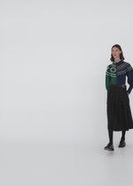 Sea Linea Fair Isle Zip Front Cardigan