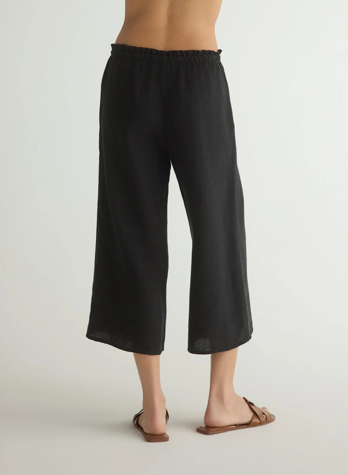 Bella Dahl Ruffle Waist Wide Leg Crop Pant