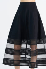 RVN Pick Stitch Jacquard Knitted Midi Skirt