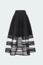 RVN Pick Stitch Jacquard Knitted Midi Skirt
