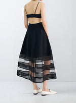RVN Pick Stitch Jacquard Knitted Midi Skirt