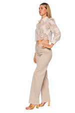 L'agence Anita Lace Cropped Blouse