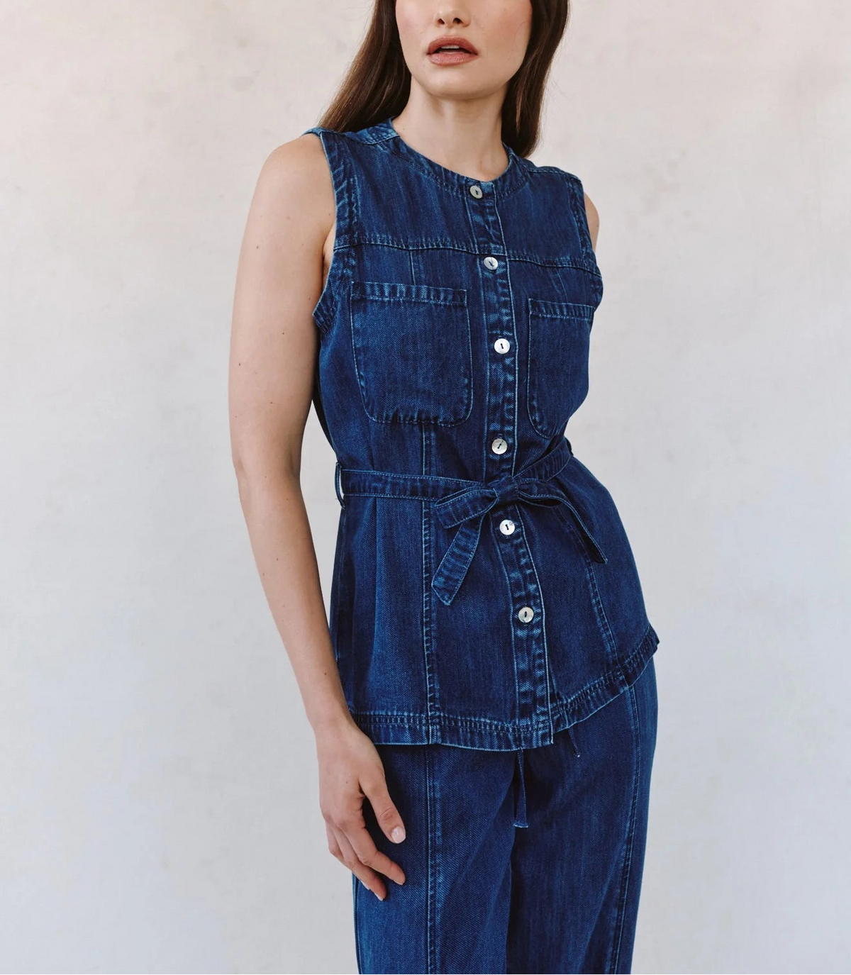 Bella Dahl Seamed Belted Vest