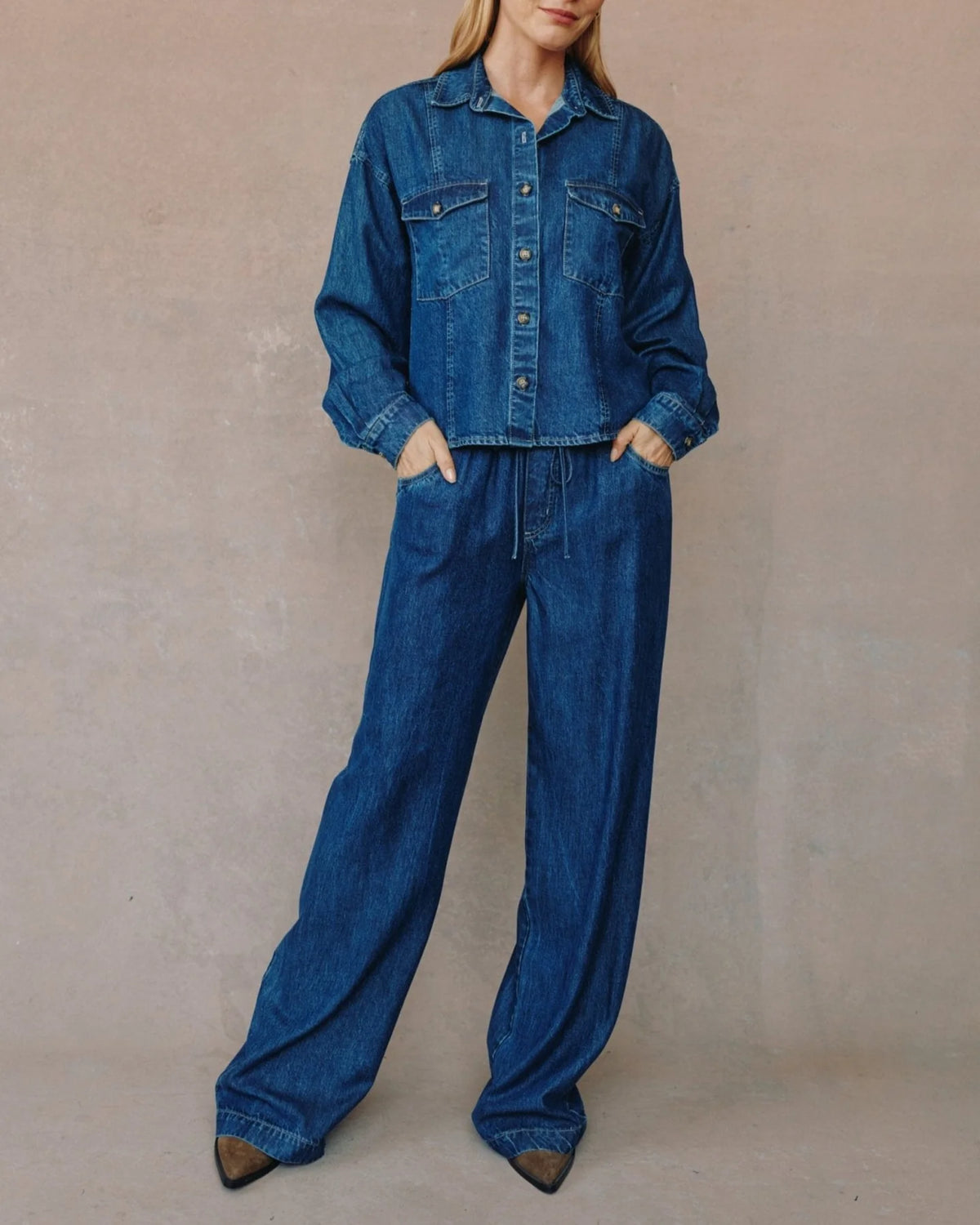 Bella Dahl Seamed Flap Pocket Shacket