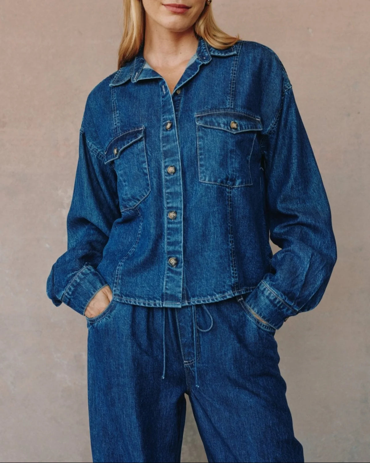 Bella Dahl Seamed Flap Pocket Shacket