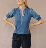 Bella Dahl S/S Placket Mixed Shirt
