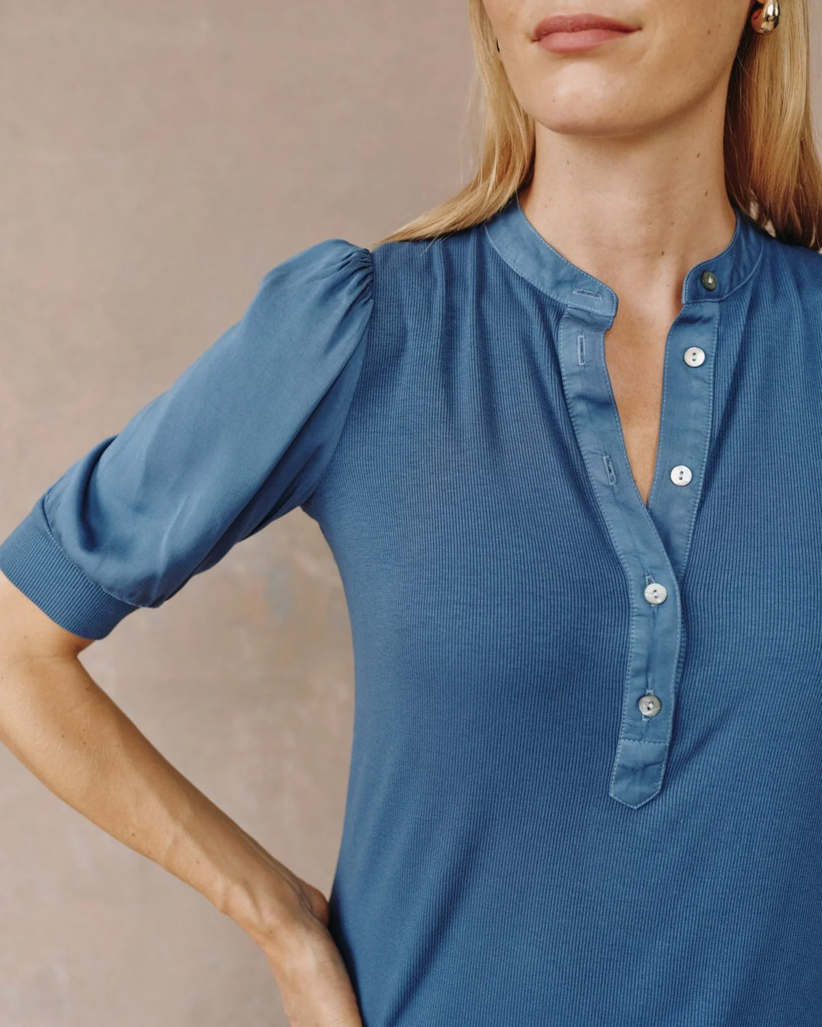 Bella Dahl S/S Placket Mixed Shirt