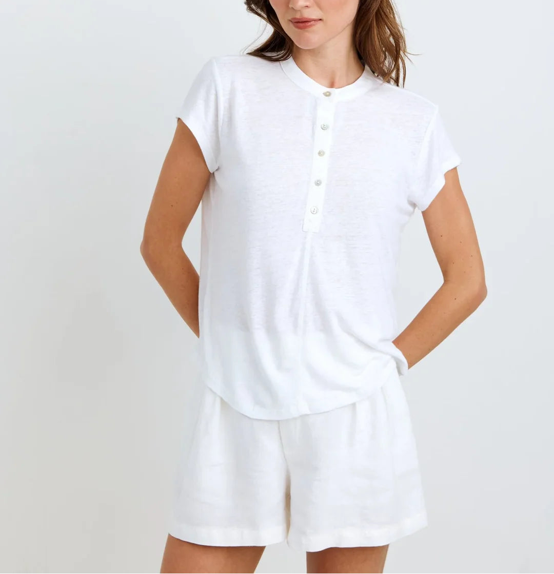 Bella Dahl Short Sleeve Placket Pullover Top