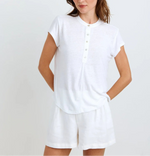 Bella Dahl Short Sleeve Placket Pullover Top