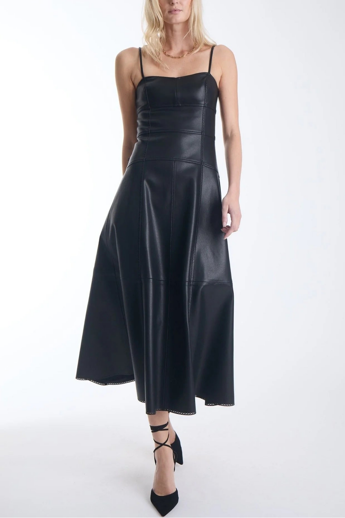 Karina Grimaldi Sofia Vegan Leather Dress