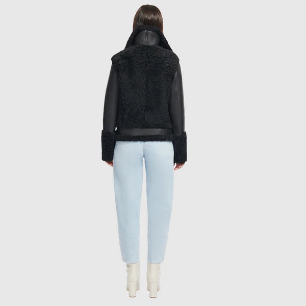 Hiso Soul Jet Shearling Moto Jacket