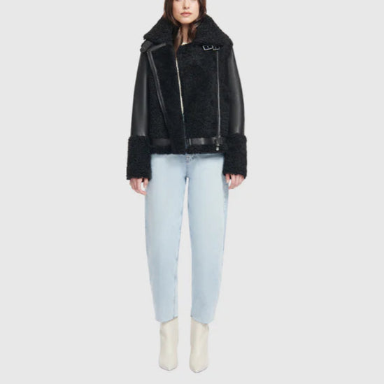Hiso Soul Jet Shearling Moto Jacket