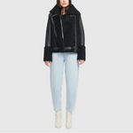 Hiso Ts Soul Curly Shearling Moto Jacket