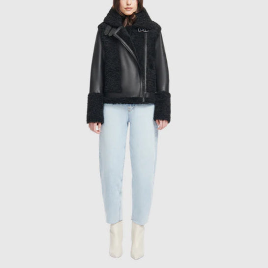 Hiso Soul Jet Shearling Moto Jacket