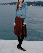 Theo Ts Atlas Pleated High Slit Skirt