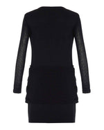 Theo Ts Nomia Sheer Sleeve Drape Front Dress