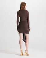 Theo Ts Nomia Sheer Sleeve Drape Front Dress