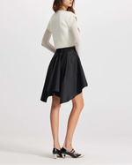 Theo Ts Nomia Sheer Sleeve Crew Neck Sweater