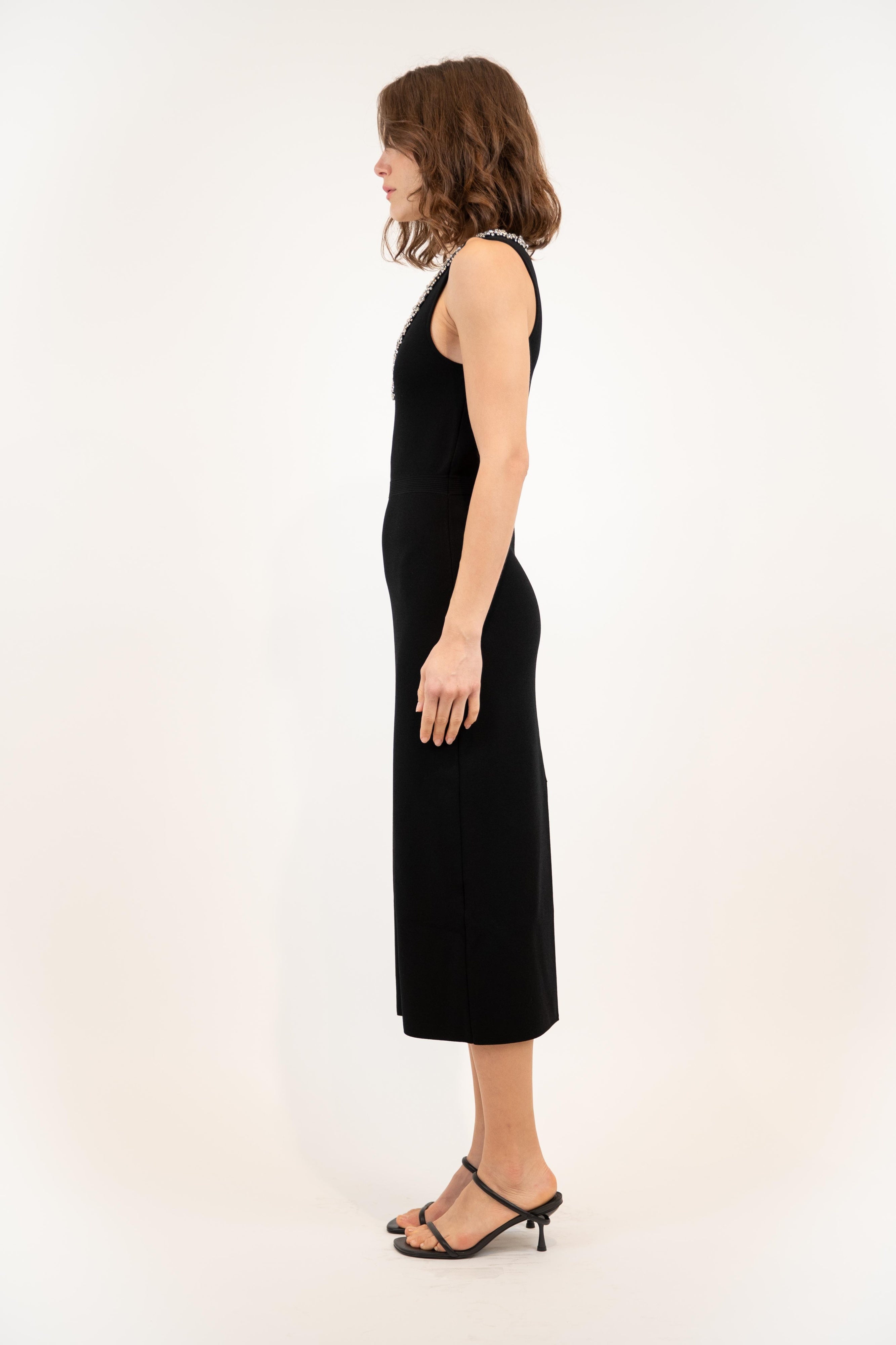 khari midi dress SIMKHAI Khari Sleeveless Midi Dress in Black