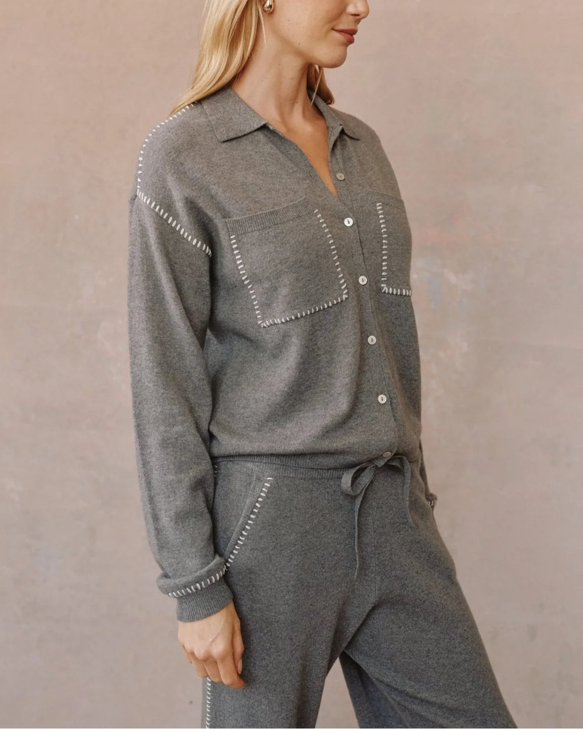 Bella Dahl Whip Stitch Dbl Pocket Sweater
