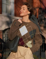 White + Warren Cashmere Argyle Crew