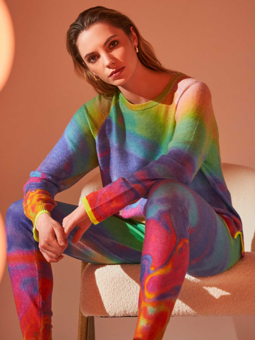 Brodie Cashmere Rainbow Lava Crewneck