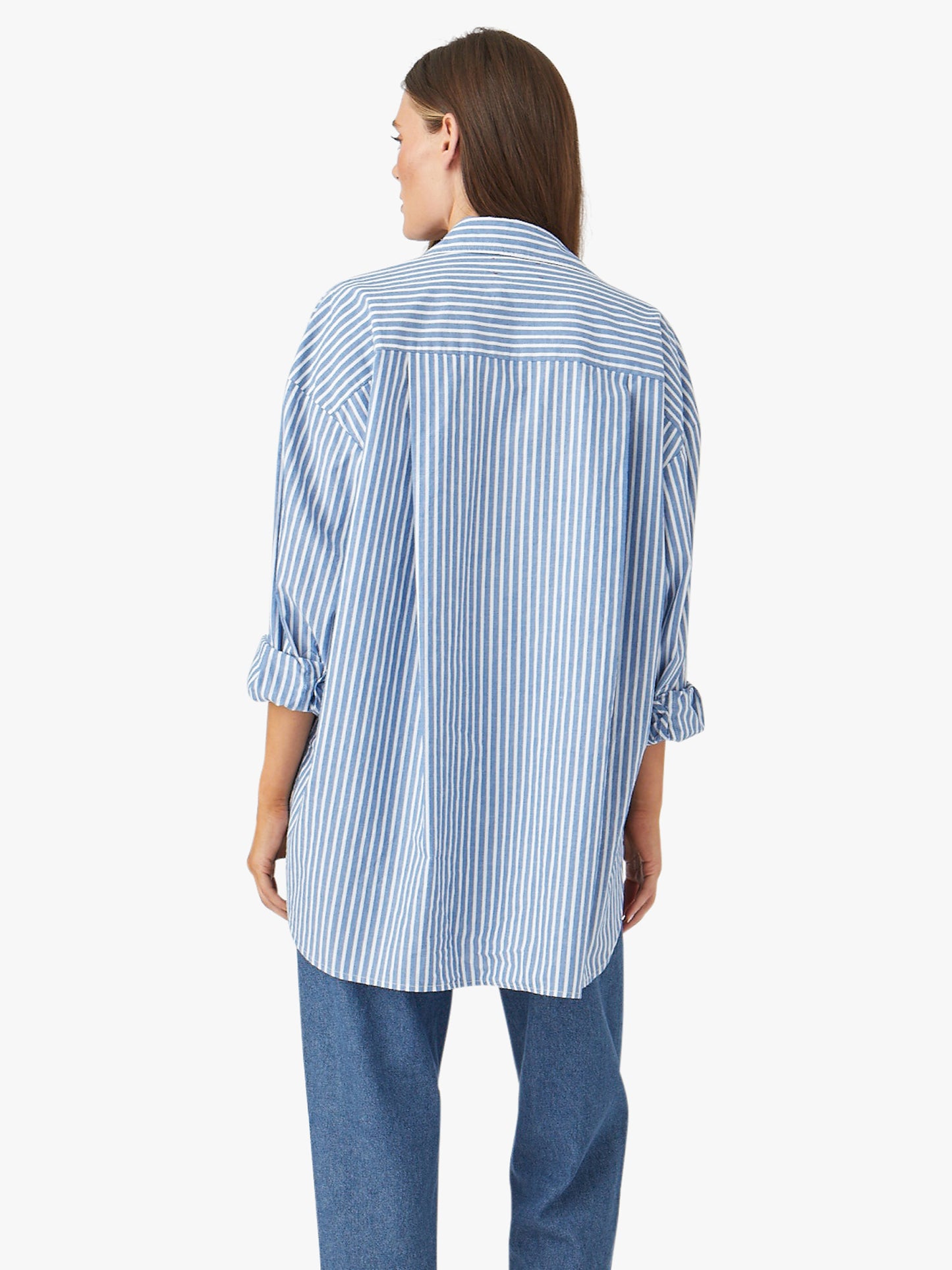 Xirena Jody Stripe Cotton Shirt - Sail Blue on Garmentory